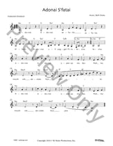 Adonai S'fatai piano sheet music cover